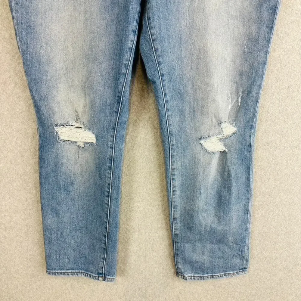 J. Crew Womans Sz‎ 32/14 Slim Broken In Boyfriend Jeans Stretch Pockets Blue